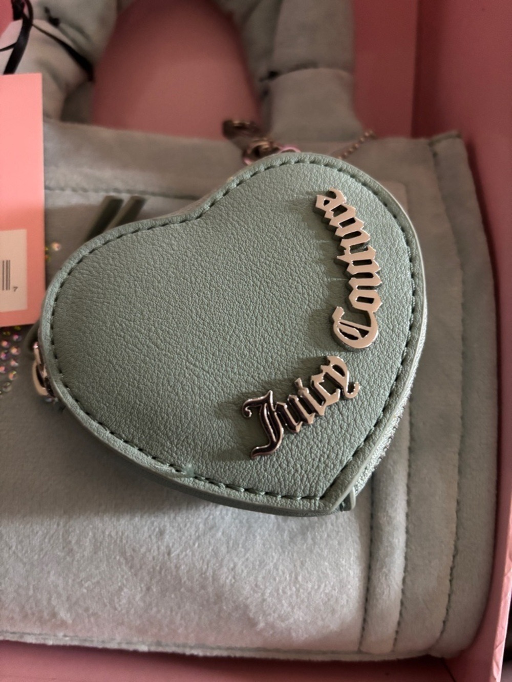 Juicy Couture Big Spender 3-PC –Velour Tote, Barrel Bag & Coin Purse – Cool Blue - Picture 4 of 8